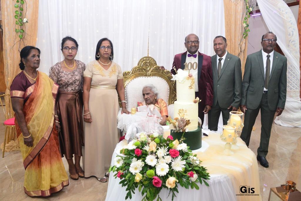 Mrs Kappala-Ramsamy from Forest-Side celebrates her 100th birthday