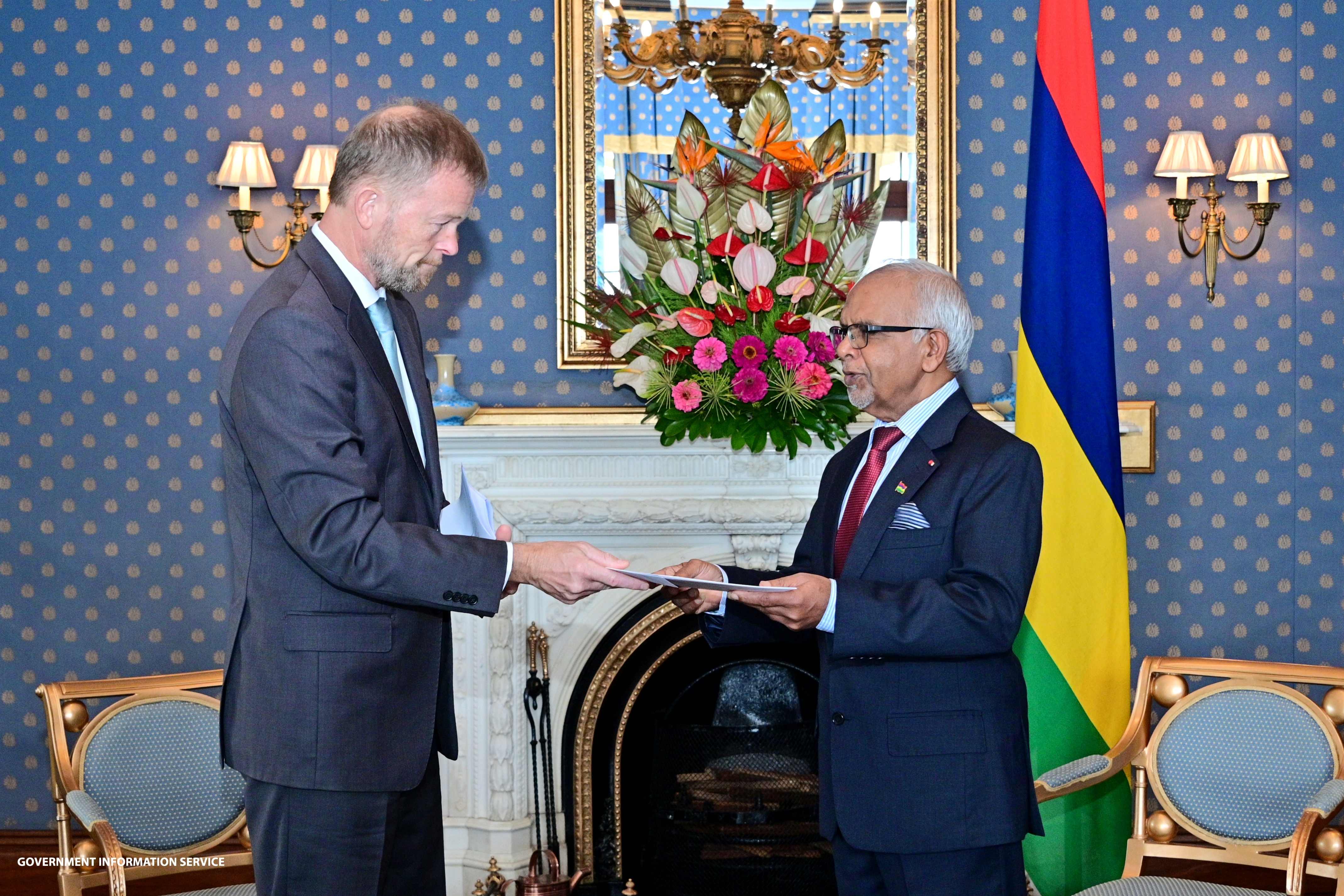 Norwegian Ambassador presents Letters of Credence to President Gokhool