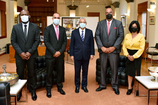 Johnson Roussety Prime Minister Jugnauth receives the Chief Commissioner of Rodrigues