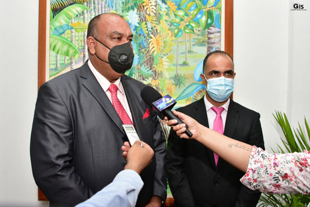 Johnson Roussety Prime Minister Jugnauth receives the Chief Commissioner of Rodrigues