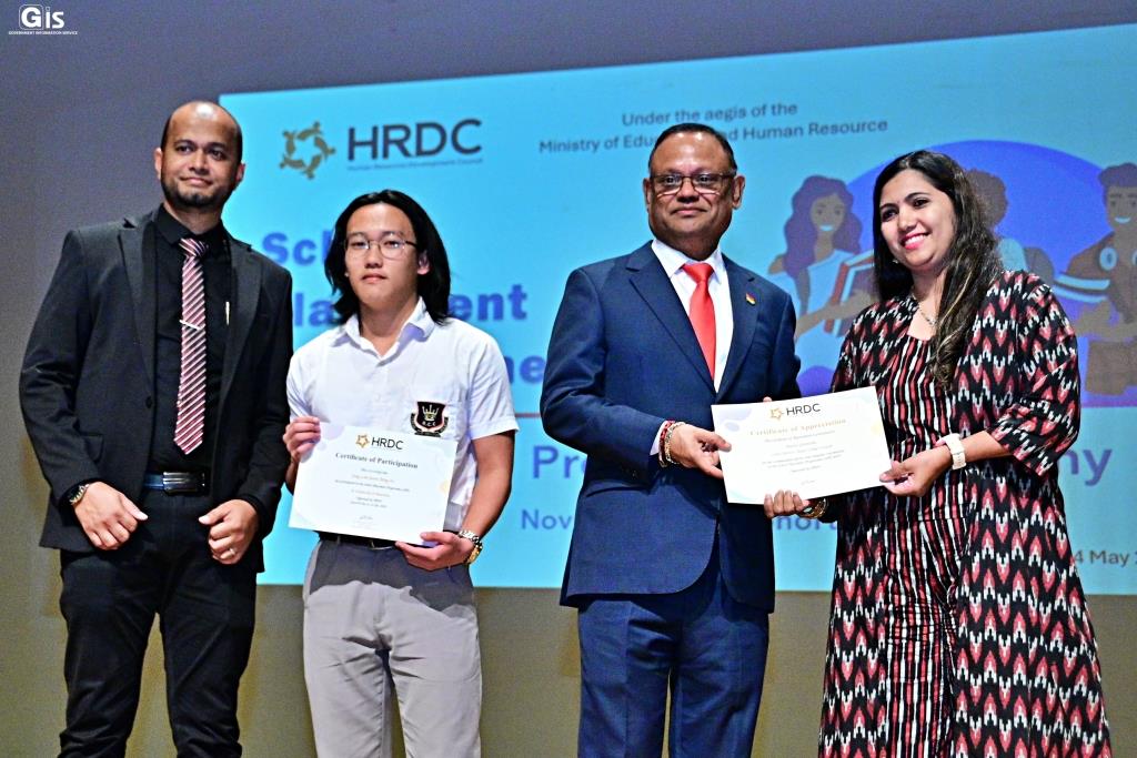 Students rewarded after completing HRDC School Placement Programme